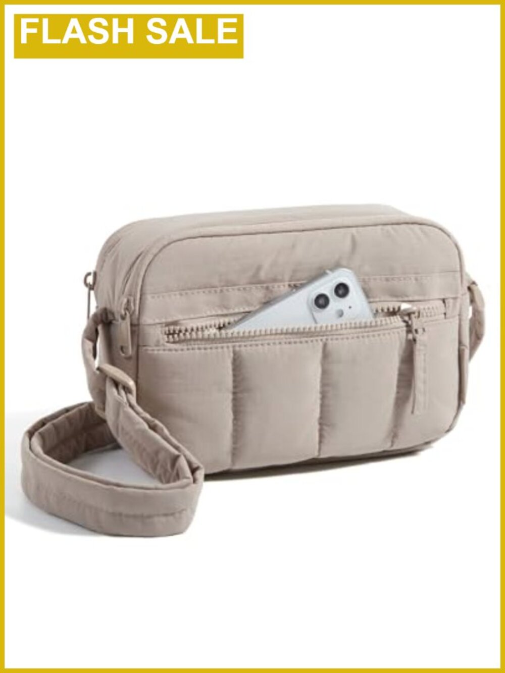RFID Blocking Nylon Crossbody Bag Mini Travel Purse Puffy Shoulder Handbag